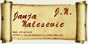 Janja Malešević vizit kartica